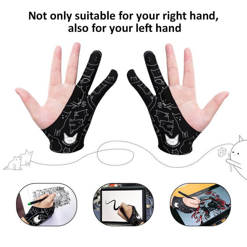 Drawing Tablet XPPen G430S OSU, Graphic Drawing Tablet & XPPen Digital Drawing Glove - Two-Finger Artist Glove with Cute Cat Print