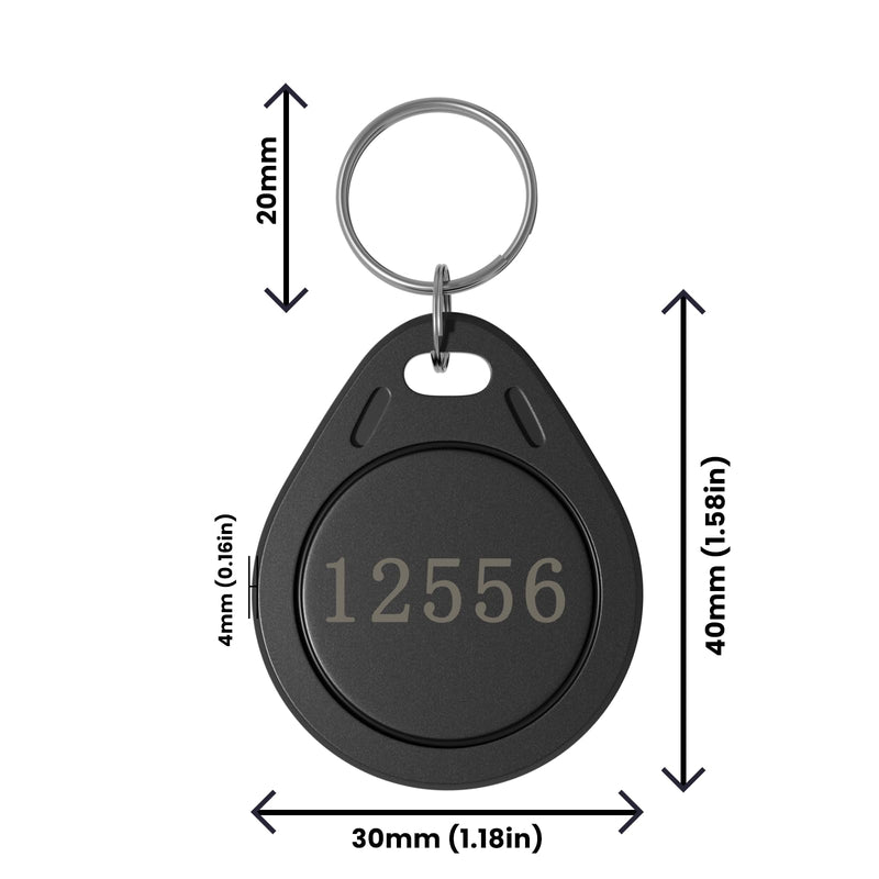 10 pcs 26 Bit Key Fobs Black RFID Keychain Writable Proximity Keychain Compatable with ISOProx 1386 1326 1346 H10301 Format Readers, Works with Vast Majority of Access Control Systems 10
