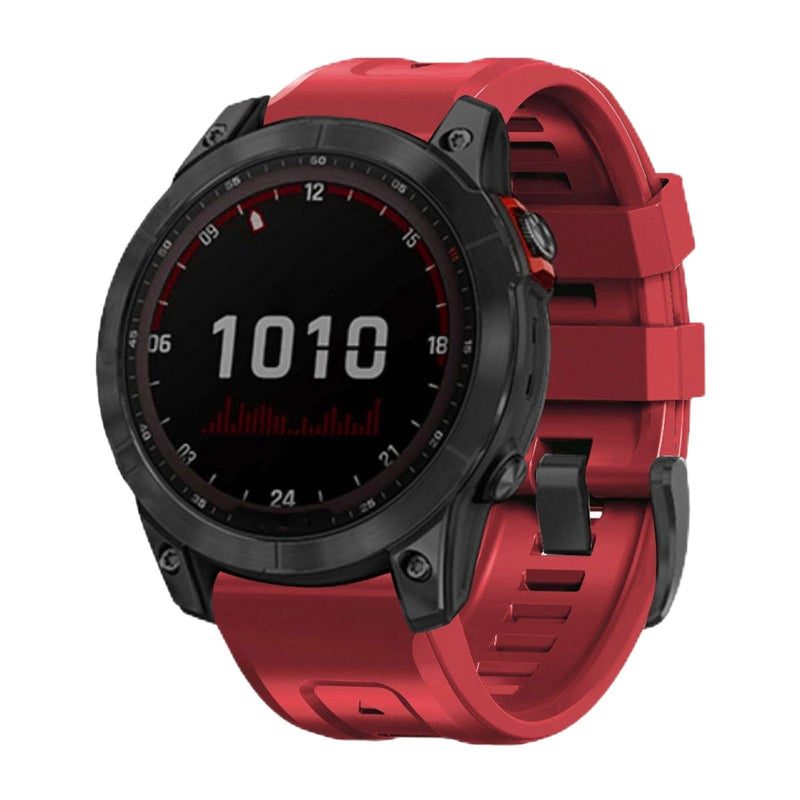 26mm watch band for garmin fenix 5x 6x 7x 3 hr quickfit 26 watch band for garmin women men silicone Black and Red bundle