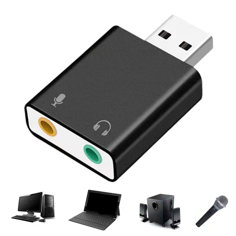 External Sound Cards - USB 3.5mm Sound Card Adapter | Plug and Play Card Accessories, USB Equipment for Computer Laptop