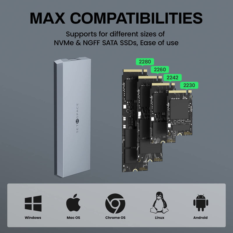 6 Gbps SATA Enclosure and 10 Gbps NVME Enclosure