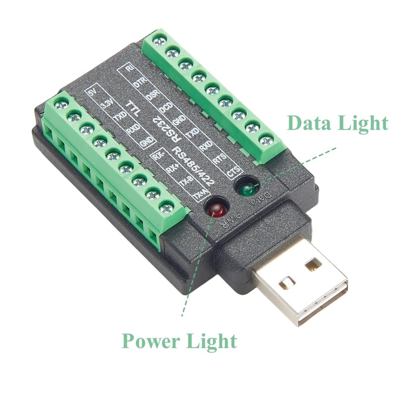 Industrial 4 in 1 USB to RS232 RS485 RS422 TTL 3.3V 5V Serial Converter with FTDI FT232RNL Chip USB 2.0 A to Terminal Block Adapter COM Port for Windows, Linux, Android, MacOS
