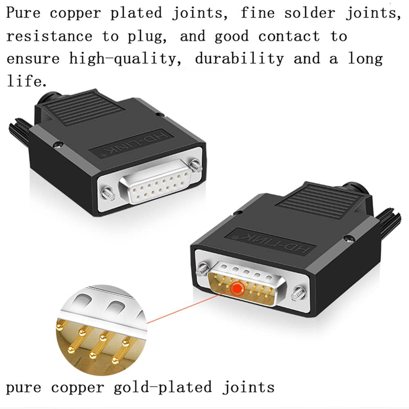 10PCS DB15 Solderless Serial to 15 pin Terminal Female Adapter | 16mm Thinner, RS232 Terminal Female Adapter, Breakout Board, with Case Long Bolts Nuts, 10PCS Female 10PCS Thin Female