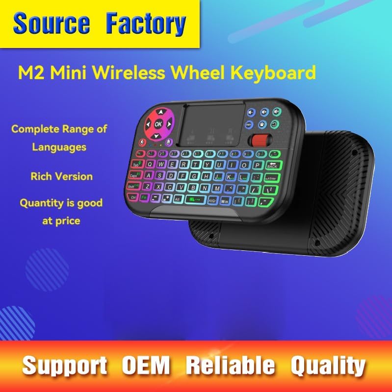 2.4G USB Dongle Mini Keyboard Mouse Combo RGB Backlit Touch Scroll Remote for Samsung LG Sony TCL Smart TV Fire Stick Roku Apple TV Windows Laptop iPad Android Box HTPC Bluetooth Supported Black