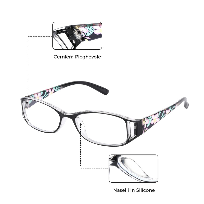 6 pairs Reading Glasses, Women Fashion and elegant anti-blue light HD resin old Reading Glasses 2 Red 2 Black 2 Purple 2.5 x