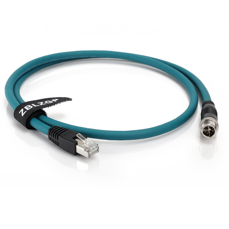 M12 8‑Pin X‑Code Male to RJ45 Cat7e 10Gbps Shielded GigE Cable, 8M (26.2Ft) – High Flex PROFINET/EtherNet/IP Industrial Cord for Cognex, Basler, Vision Sensor, PLC – Dark Green Straight X-code,Dark green