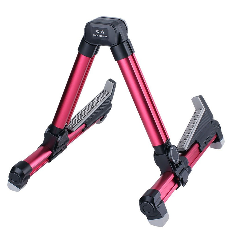 ENO Music Folding Acoustic Guitar Stand, Suitable for Electric Guitars, Bass Guitars Alumium red