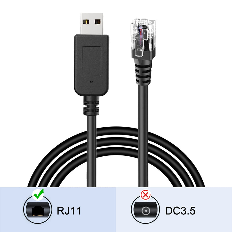 Radar Detector Cable, USB to RJ11 Plug Cable,for Escort Radenso XP Uniden Beltronics Cobra Whistler Radar Detector,Replacement Power Cable for Radar Detectors (RJ11-1.6ft) RJ11-1.6ft