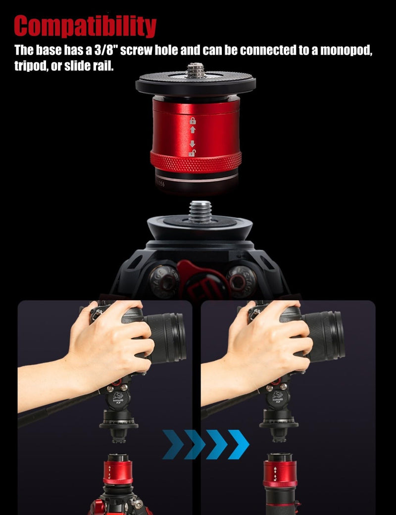 IFOOTAGE CB3-QRM01 Monopod Quick Release Platform, 3/8 Inch Screw Base, Compatible with Most Monopods and Tripods