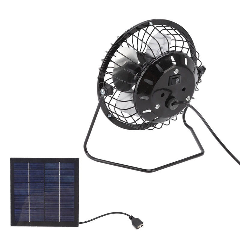 Solar Panel Fan, Mini Portable USB Cooling Fan 5V 2.5W with USB Power Supply, for Greenhouses Dog Houses Trailers RVs