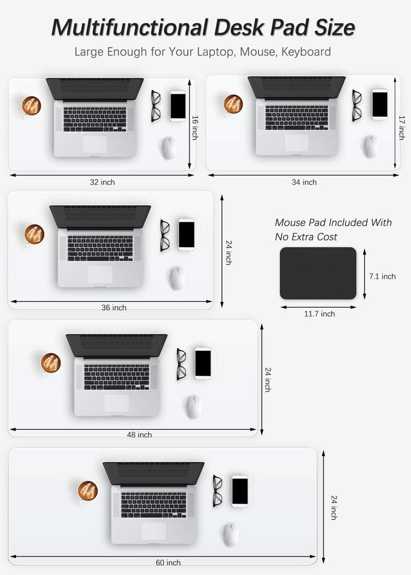 Clear Desk Pad Blotter 16 X 32 Inch Office Desk Mats Table Protector on Top of Desks for Laptop Computer Keyboard Transparent Desktop Cover Vinyl PVC Desk Writing Mat with Mouse Pad Waterproof Plastic 16X32 Inch Clear