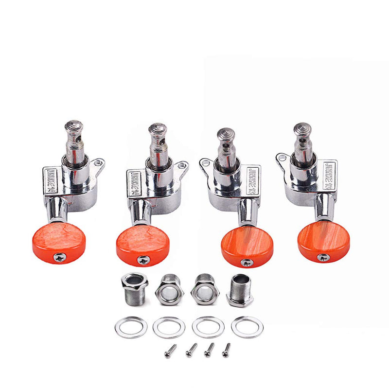 Alnicov Ukulele Tuning Pegs Machine Heads，2R 2L With Red Tuning Peg Button