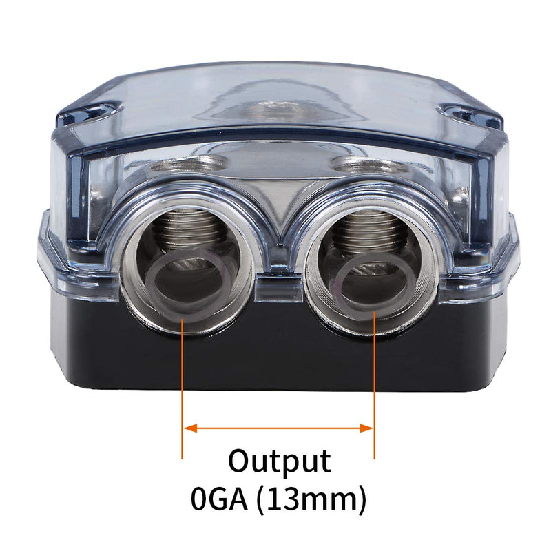 uxcell 2 Way Power Distribution Block 0 Gauge in 0 Gauge Out Power Ground Distributor for Splitter (Pack of 2)