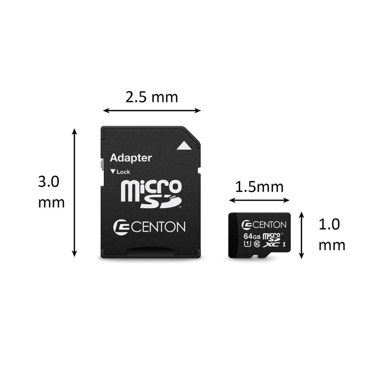 Centon Electronics 64GB Micro SD Card (S1-MSDXU1-64G) S1-MSDXU1-64G