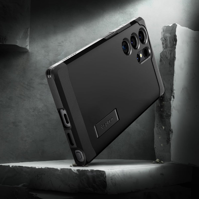 Spigen Tough Armor Designed for Galaxy S24 Ultra Case [Military-Grade Protection] [Kickstand] (2024) - Black