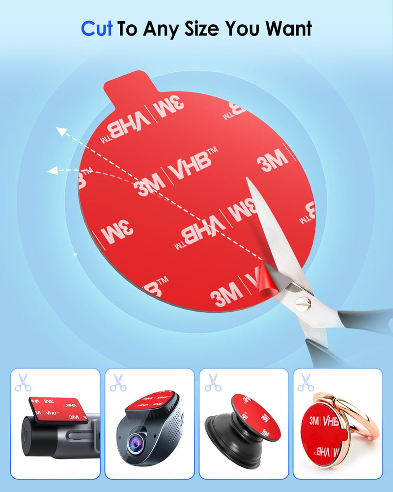 [AUSTRALIA] - volport Sticky Adhesive Pad Replacement for Dash Cam Suction Cup Mount, 4pcs 56mm(2.2") 3M VHB Round Heat Resistant Double Sided Mounting Sticker Tape for Car Dashboard Windshield Camera GPS Holder 