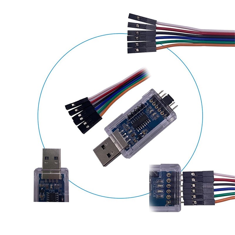 DSD TECH SH-U07B USB to TTL Adatper with CH340C Chip (2PCS)