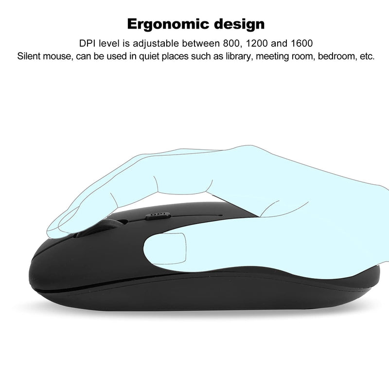 Vipxyc Wireless Mouse, Mouse Black Wireless Bluetooth 5.0 Silent Office Computer Mouse for OS XMiSamsung Laptop Tablets