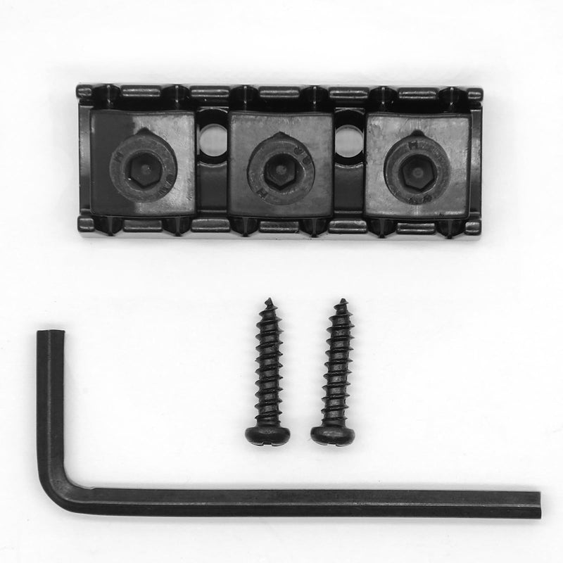 42mm Guitar Metal Locking Nut String Lock for Floyd Rose Style Electric Guitar Tremolo Double Lock System (Black) Black
