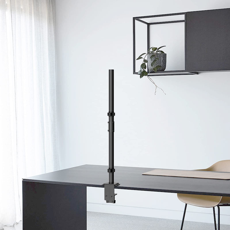 31.6" Steel Extra Tall 2-Section Monitor Arm Pole with C-Clamp/Grommet Base | Sturdy Center Pole Only for Monitor Stand Mounts, Adjustable Height, Compatible with C-Clamp & Grommet Bases,Black black