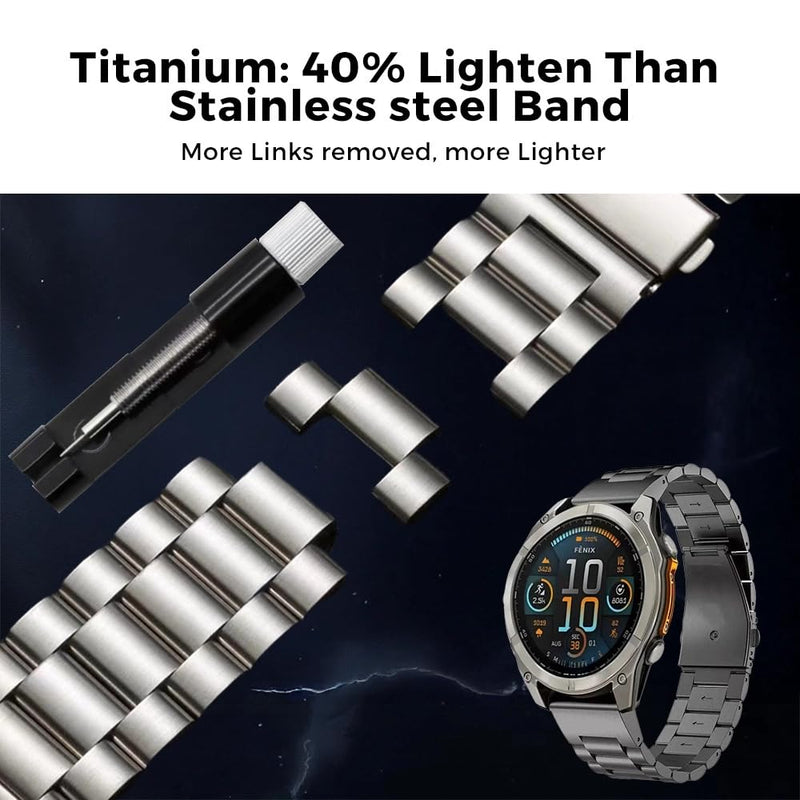26mm Titanium Band for Tactix 8 51mm/Enduro 3 51 mm /7X Pro, 22mm Metal Strap for Venu 4 45mm/Fenix 8 47mm/Forerunner 965 955, 20mm Band für Instinct E 40mm/Fenix 8 43mm grey