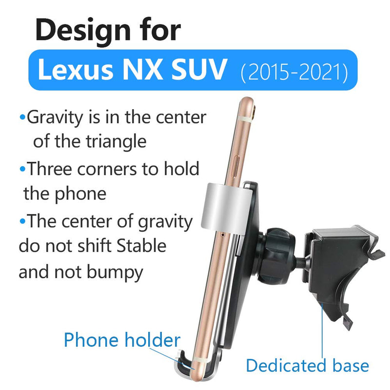 LUNQIN Car Phone Holder for Lexus NX 2015 2016 2017 2018 2019 2020 2021 NX300h NX300 NX200t SUV Auto Interior Accessories Best Cell Phones Mount Cellphone Mobile Cradle Charging Navigation Bracket