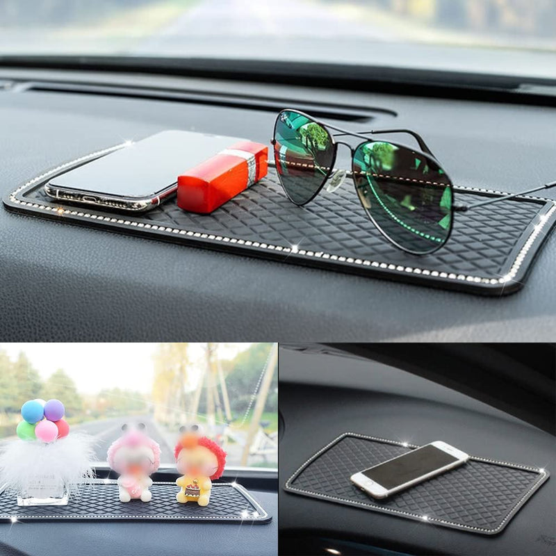 [AUSTRALIA] - Car Dashboard Anti-Slip Rubber Pad, Car Anti-Slip Sticky Gel Pad, Bling Crystal Sticky Anti-Slip Gel Pad, Non-Slip Dashboard Mat Fit for Phones Sunglasses Keys Electronic Devices 