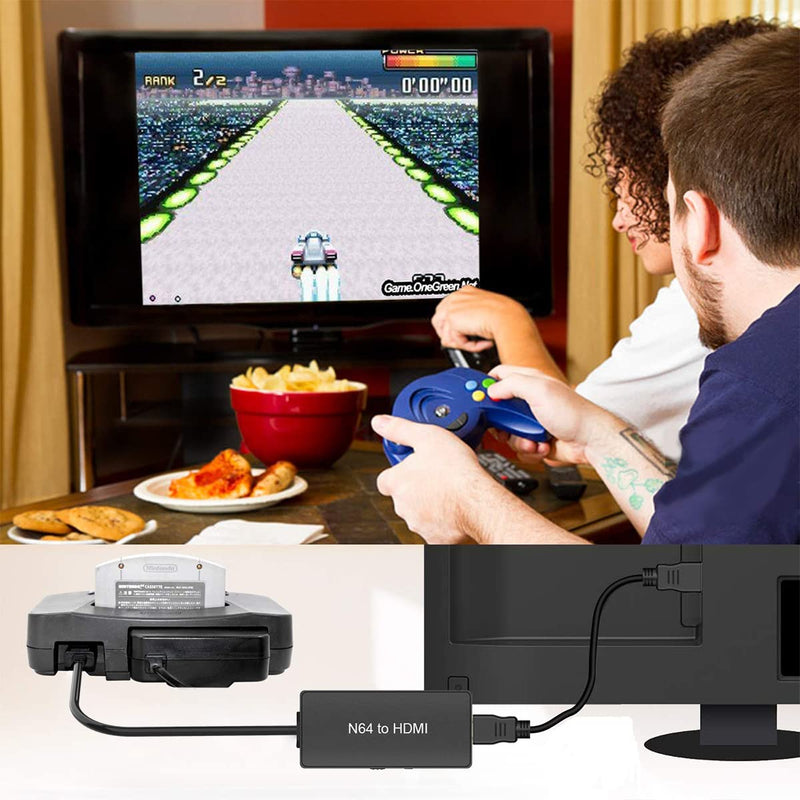 N64 to HDMI Converter Adapter Support 16:9/ 4:3 Conversion, HDMI Link Cable for N64 /SNES /NGC/ SFC（Plug and Play）