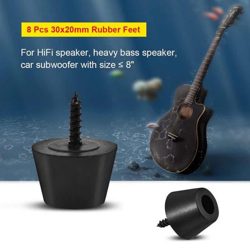 8Pcs Rubber Feet Anti-Vibration Base Pad Stand for Speaker Guitar Amplifier Replacement 30x20mm w/Screws for Marshall Amp Feet