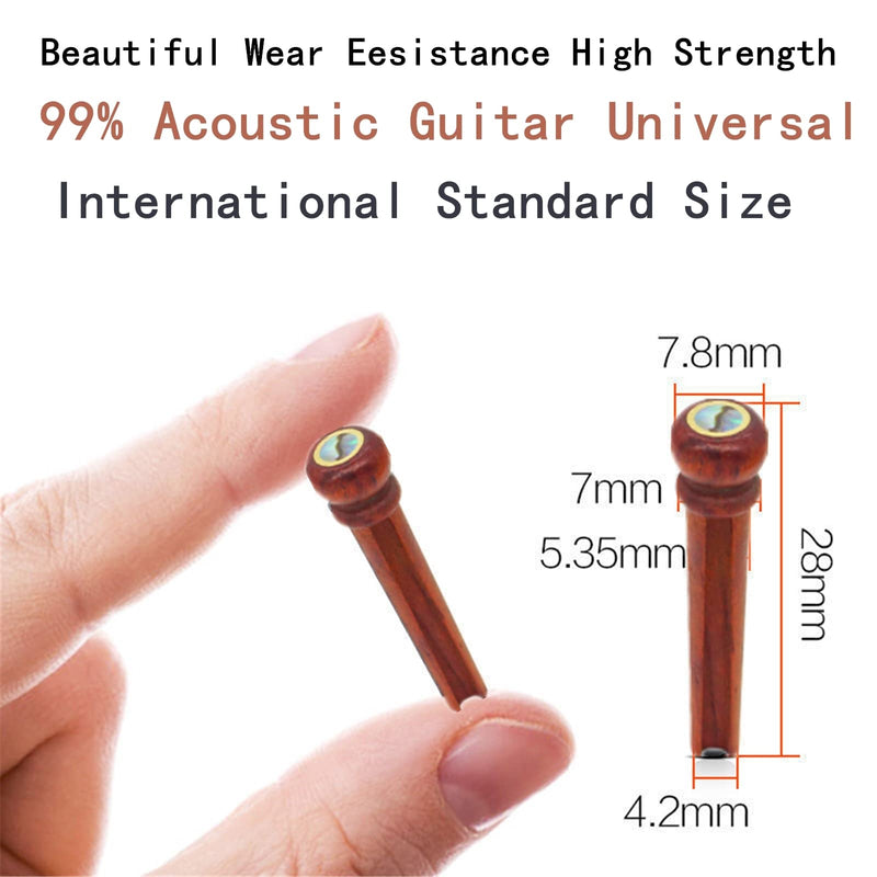 [AUSTRALIA] - Miwayer Cocobolo Wood Guitar Bridge Pins Replacement Parts Brown for 6 & 12 String Acoustic Guitar (Big Abalone Dot) Big Abalone Dot 