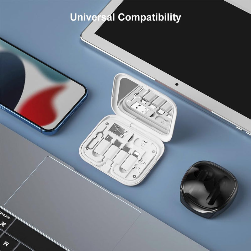[AUSTRALIA] - USB-C to USB Adapter, USB C Male Cable Box Contains Makeup Mirror/USB C Cable/Micro USB to USB C/USB A to USB C, Cell Phone OTG Adapters for iPhone 14/15, Google Pixel, Samsung Galaxy White 