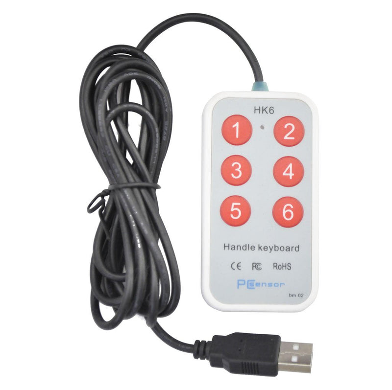 iKKEGOL 2 Meter /6.6Feet USB Durable Handle Mini Button 6 Keys User-Defined Keyboard for Game Laptop