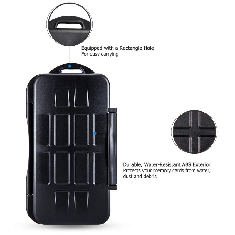 JJC SD Micro SD CF TF Memory Card Case Holder Storage 6 CF & 12 SD & 18 Micro SD Card,Water-Resistant and Shockproof Store 4 CF, 8 SD, 16 Micro SD/TF & 1 Removal Tool