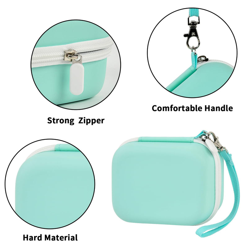 ANKHOH Label Maker Case for Memoking T02/ for Phomemo M02/ M02S/ M02 Pro/ Q30S/ for Ponek Mini Pocket Printer, Portable Sticker Printer Storage Holder Organizer Bag Paper&USB Cables, Box Only (Green) green