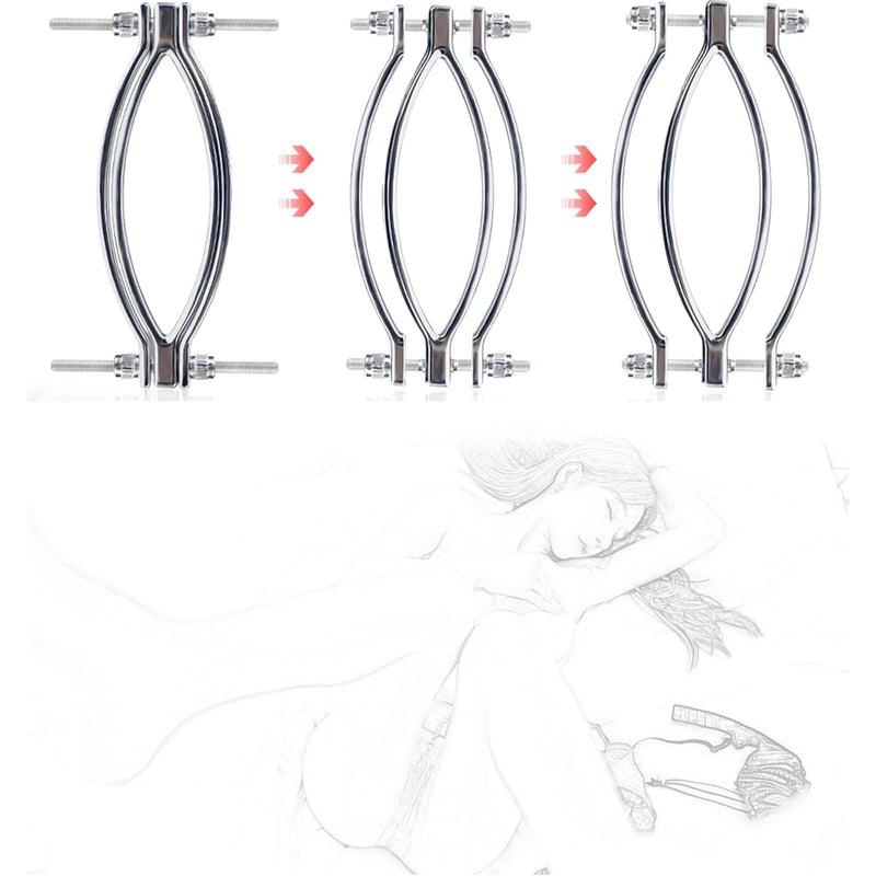 AMAZBEE Labia Spreader for Women Stainless Steel Vaginal Spreader for Speculum Fetish Clitoris Labia Clip for Adults SM Sex Games (1) 1