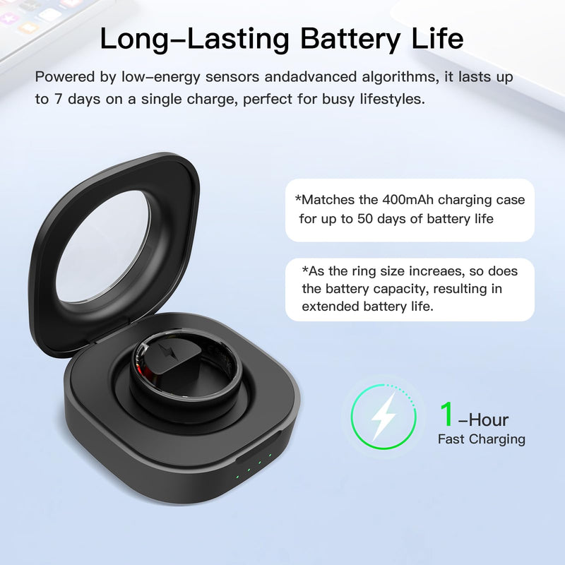 Smart Health Ring for Women Men, Fitness Tracker with Heart Rate, Step Counting, Sleep Monitoring&Featuring Stress, Long-Lasting, IP68 Waterproof,Compatible with iOS&Android, No Subscription Rose Gold 8