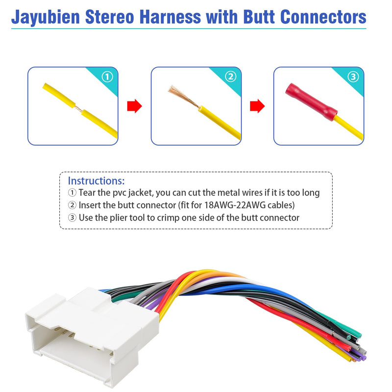 Radio Wiring Harness Connector Compatible with Hyundai Elantra Sonata Accent Tucson Kia 02-06, 16Pin Car Stereo Wire Harness Adapter Cable Plug