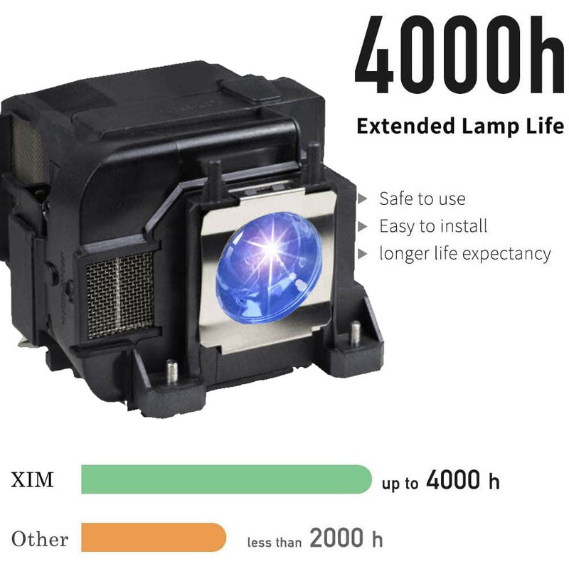XIM ELPLP75 V13H010L75 Replacement Projector lamp Compatible with Epson EB-1930 EB-1935 EB-1940W EB-1945W EB-1950 EB-1955 EB-1960 EB-1965 ELP-LP74 ELP-LP75 H473A H474A H491A Powerlite 1930 1935 1940W