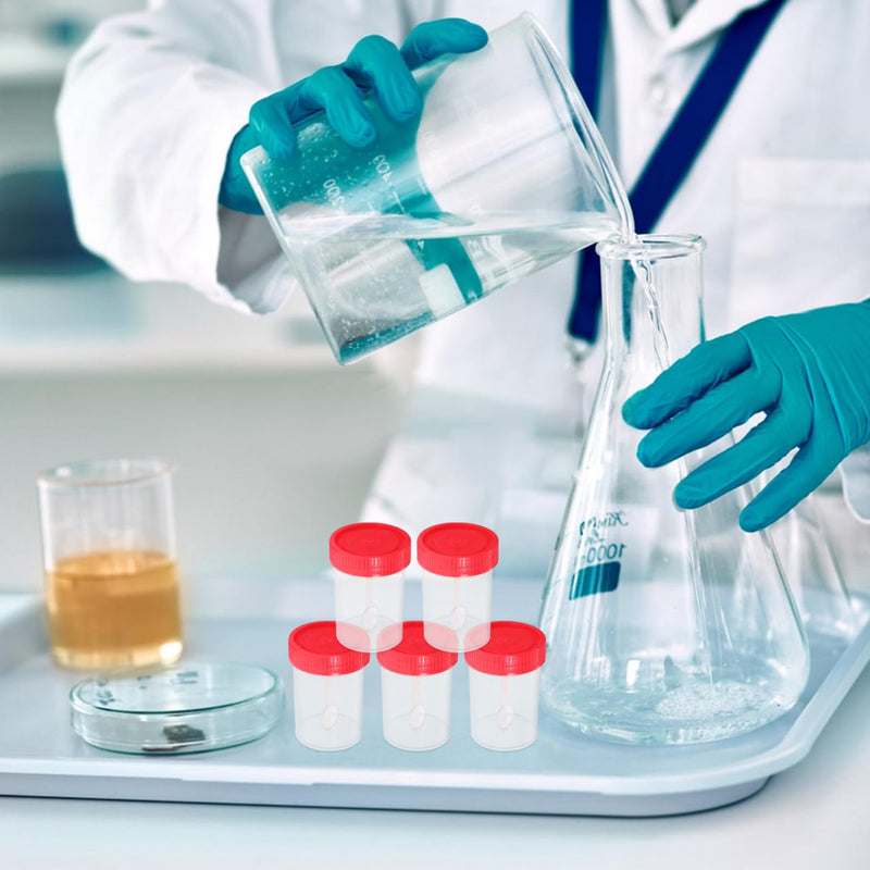 [AUSTRALIA] - Healifty 50 Pcs Screw On Sample Cups with Spoon Stool Sealed Container Sample Tube 40ml 