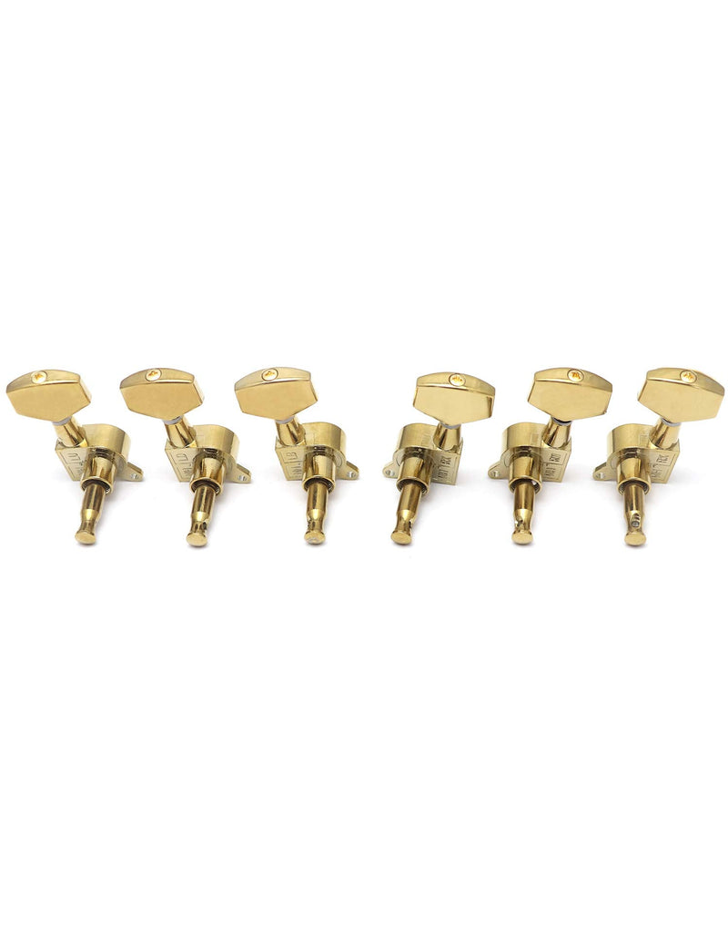 Metallor Sealed String Tuning Pegs Keys Machines Heads Tuners 3L 3R Electric Guitar Acoustic Guitar Parts Replacement Gold.