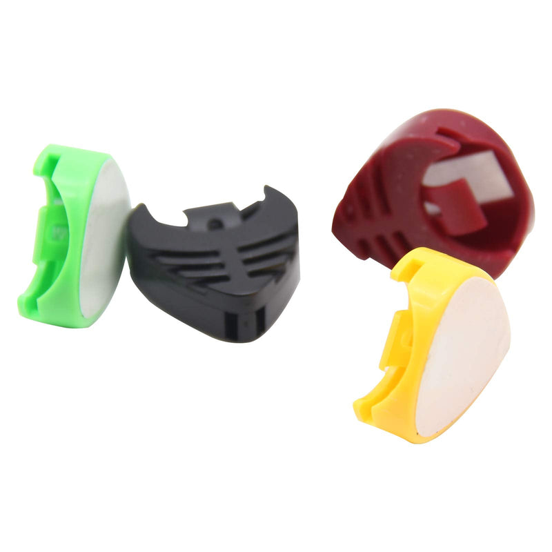 Guitar Pick Holders, Pick Holder Stick on Guitar, 5 Colors 20 Pcs, Guitar Pick Holder Stick On with Adhesive Back and Spring Guitar Accessories Convenient Picks Placement for Electric Guitar Bass