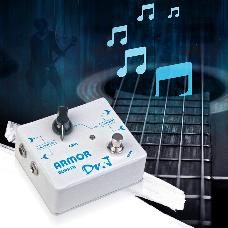 JOYO Buffer Pedal Effect Built-in Double Buffer Groups and Boost for Electric Guitar Bypass High-end Edition Dr.J Series (D57) Buffer White