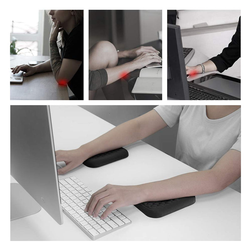 VAYDEER Ergonomic Wrist Rest Pad Armrest Pad Elbow Rest Pad, Prevent Hands Becoming 'Mouse Hand' Relieve Elbow Pain Computer Armrest Arm Wrist Rest Support Mouse Pad for Desk(6.3X4.3X0.76inches Black) Medium arm rest x 1pc