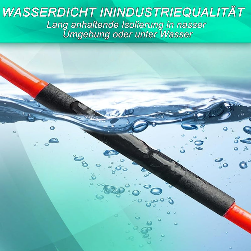 2 Pieces 4:1 Heat Shrink Tubing, Diameter 8 mm & 2 m Length, Heat Shrink Tubes with Adhesive, Waterproof and Insulation, Heat Shrink Tubing Sold by the Metre for Cable Insulation, Marking, Cable Ø8mm & 2m