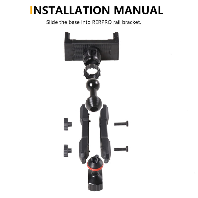 Dash Mount Phone Holder Compatible with 2012-2023 Jeep Wrangler JK JL Gladiator JT 2021 2022 2023 2024 2025 New Ford Bronco 2/4 Door, ONLY Phone Part Which Mounts on All Picatinny Rail JL Phone Holder Only