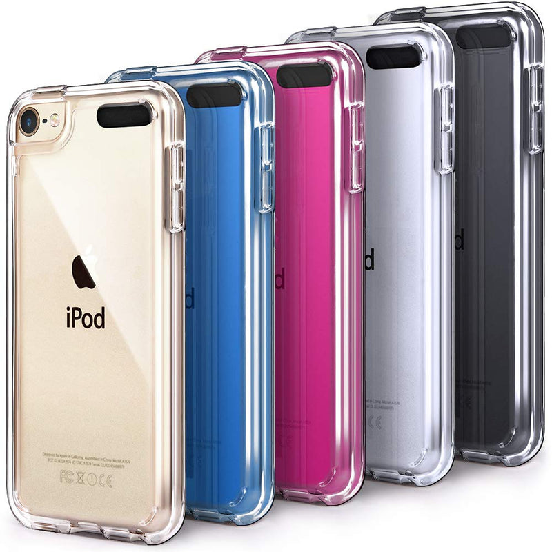 IDWELL iPod Touch 7 Case Clear, Touch 6 Touch 5 Case with 2 Screen Protectors, Clear Slim Soft TPU Bumper Hard Cover for iPod Touch 5/6/7th Generation (Latest Model,2019 Released), HD Clear