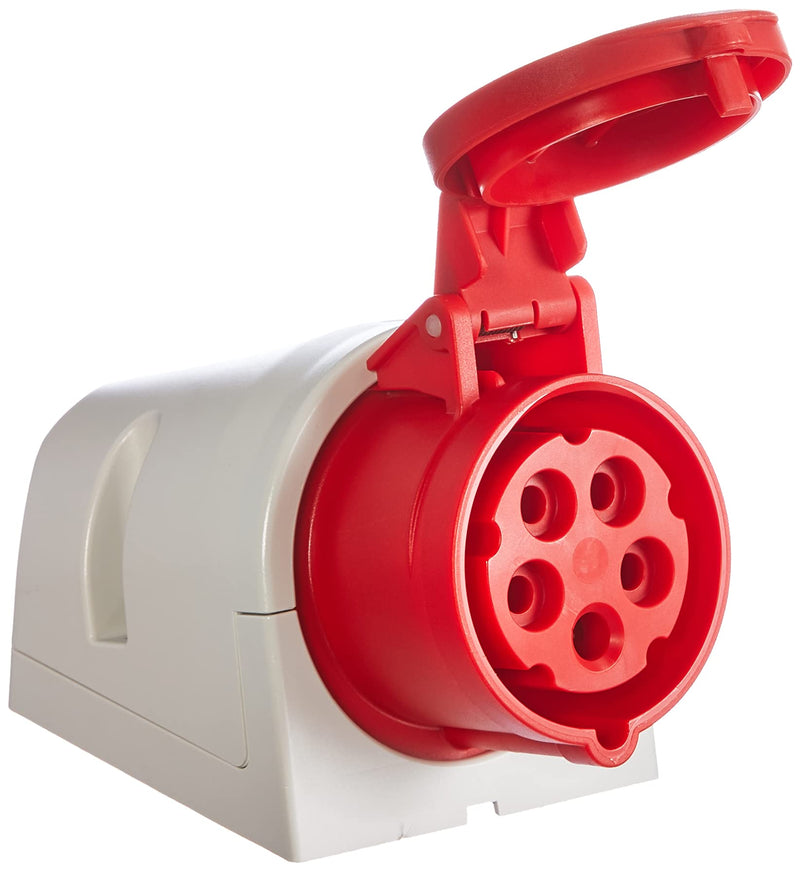 Kopp 101600002 CEE Wall socket, 5 Pin 16 A 400 V Red Single