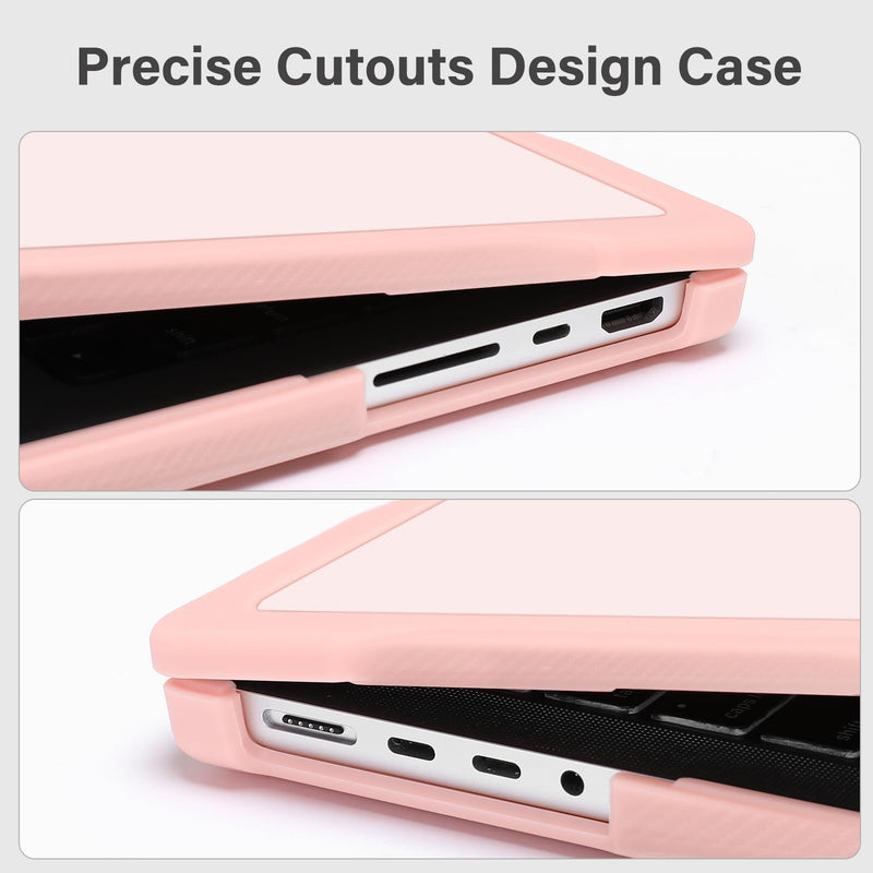 MOSISO Compatible with MacBook Pro 14 inch Case 2024 2023 2022 2021 Release M3 A2918 A2992 M2 A2779 M1 A2442, Soft TPU Bumper Plastic Anti-scratch Hard Case&Keyboard Cover&Screen Protector, Pink