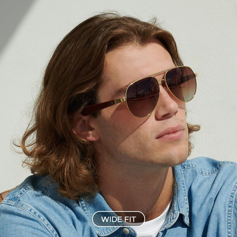 Lucyd Lyte Jupiter XXL Bluetooth Audio Sunglasses for Men, Open-Ear, UV400 | XXL wide fit, noise-canceling mic, AI voice assistant (Siri & Alexa), ideal for driving, calls & hands-free Jupiter XL Sunglasses