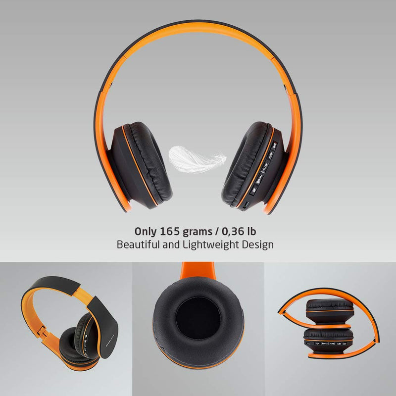 PowerLocus Rose Gold Bluetooth Headphones with Black/Orange Bluetooth Headphones